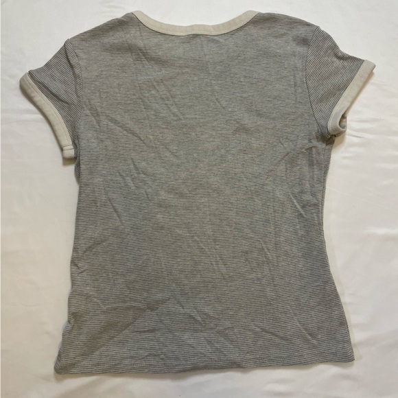 Arizona Jean size small cream and light gray stripped shirt - Picture 3 of 4